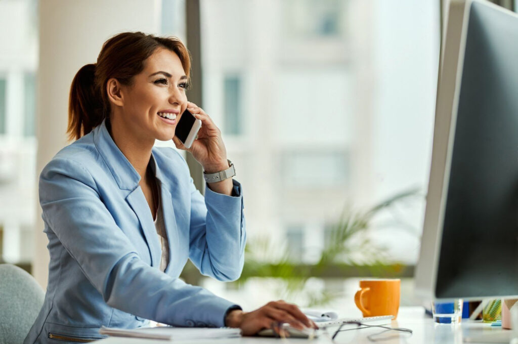 Corporate Women Communicating With The Client