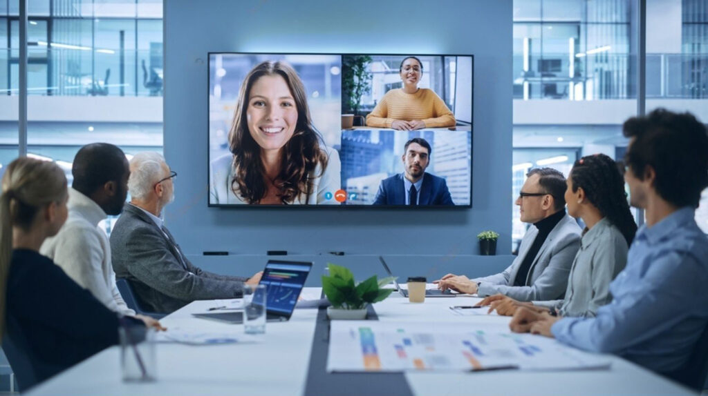 Executive Directors Conducting The Video Conference