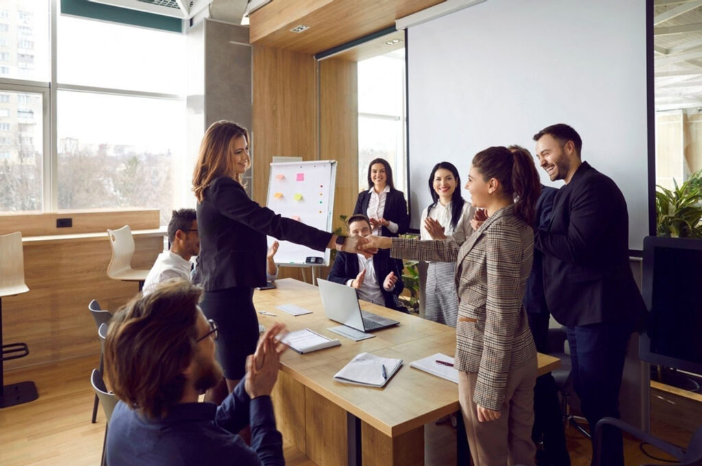 Team Members Applauding