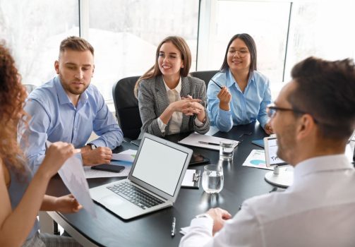 Research-Team-Discussing-About-The-New-Research-Strategies